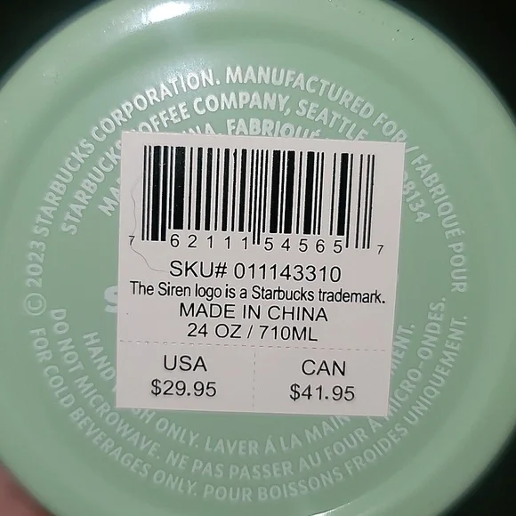 Starbucks Swirled Metal Light Green Tumbler Cup Venti - Picture 9 of 9